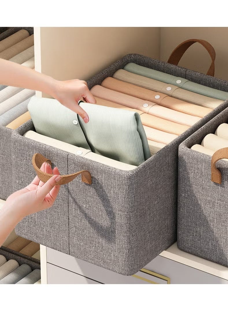 Large Wardrobe Clothes Organizers Sock Underwear Drawer Organizer Dividers 5 Pack Collapsible Cabinet Closet Storage Boxes Stackable Drawer Organizer Storage Bin Container for Clothes, Pants, Belt - Image 2