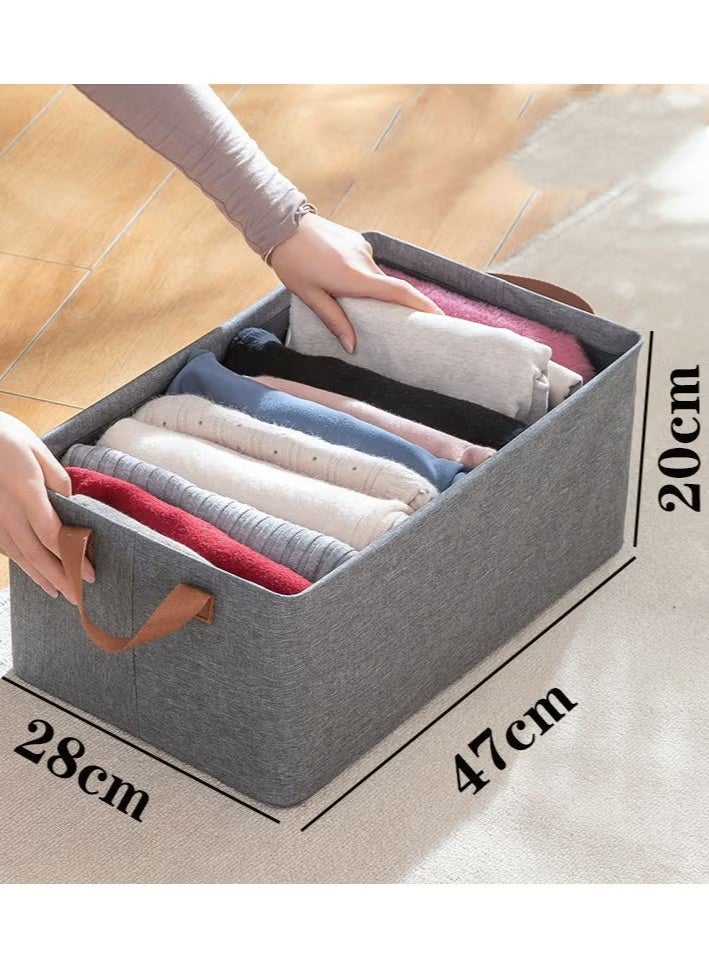 Large Wardrobe Clothes Organizers Sock Underwear Drawer Organizer Dividers 5 Pack Collapsible Cabinet Closet Storage Boxes Stackable Drawer Organizer Storage Bin Container for Clothes, Pants, Belt - Image 4