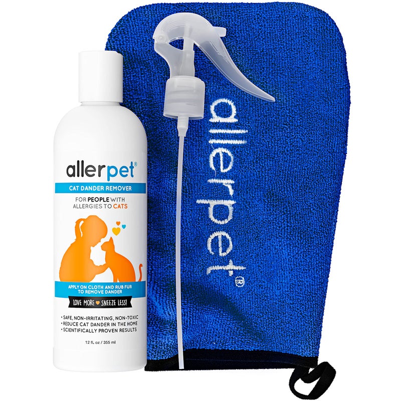 Allerpet مزيل قشرة القطط الخالي من الصبار من Allerpet - تخفيف حساسية قشرة الحيوانات الأليفة، تخفيف طبيعي وآمن للحساسية للقطط والبشر، البابونج المهدئ وإكليل الجبل، صنع في الولايات المتحدة الأمريكية (12 أونصة) - Image 1