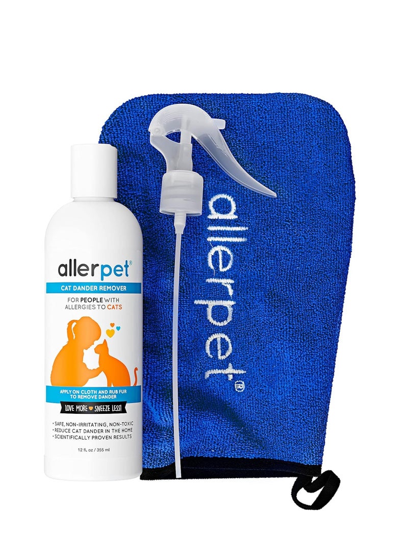 Allerpet - Allerpet Aloe Vera Free Cat Dander Remover - Pet Dander Allergy Relief, Natural & Safe Allergy Relief for Cats and Humans, Soothing Chamomile & Rosemary, Made in USA (12 oz) - Image 1