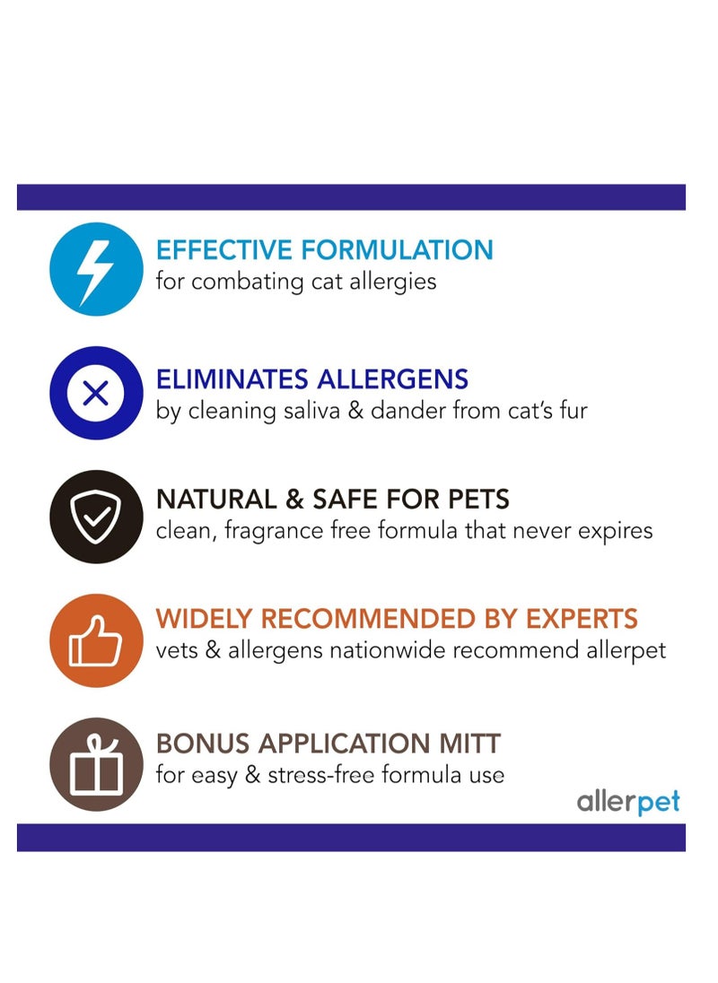 Allerpet - Allerpet Aloe Vera Free Cat Dander Remover - Pet Dander Allergy Relief, Natural & Safe Allergy Relief for Cats and Humans, Soothing Chamomile & Rosemary, Made in USA (12 oz) - Image 1