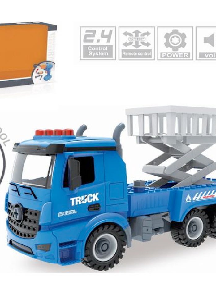 60-Piece Remote Control DIY Construction Truck Toy with Automatic 