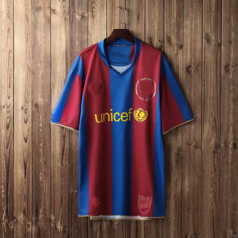 Generic Vintage Barca 0708 Messi 19 Ronaldinho 10 Soccer Jersey Short sleeve 