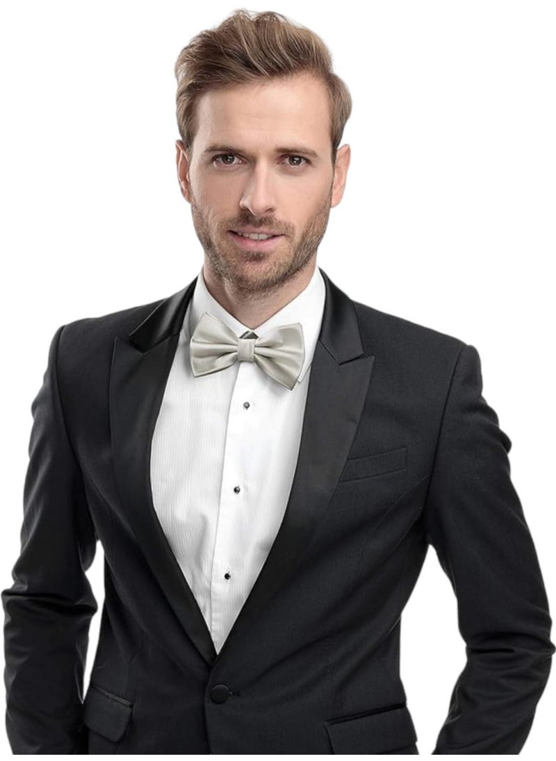 Trenderrs Men's Solid Color Satin Bow Tie  - Image 1