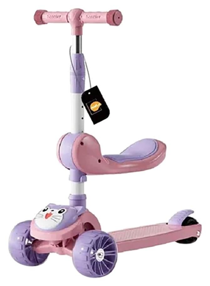 Kidle 2 In 1 Adjustable Height Foldable Scooter Pink 79x25x58cm - Image 1