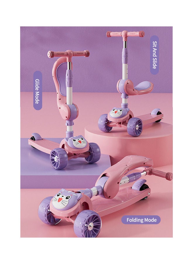 Kidle 2 In 1 Adjustable Height Foldable Scooter Pink 79x25x58cm - Image 4