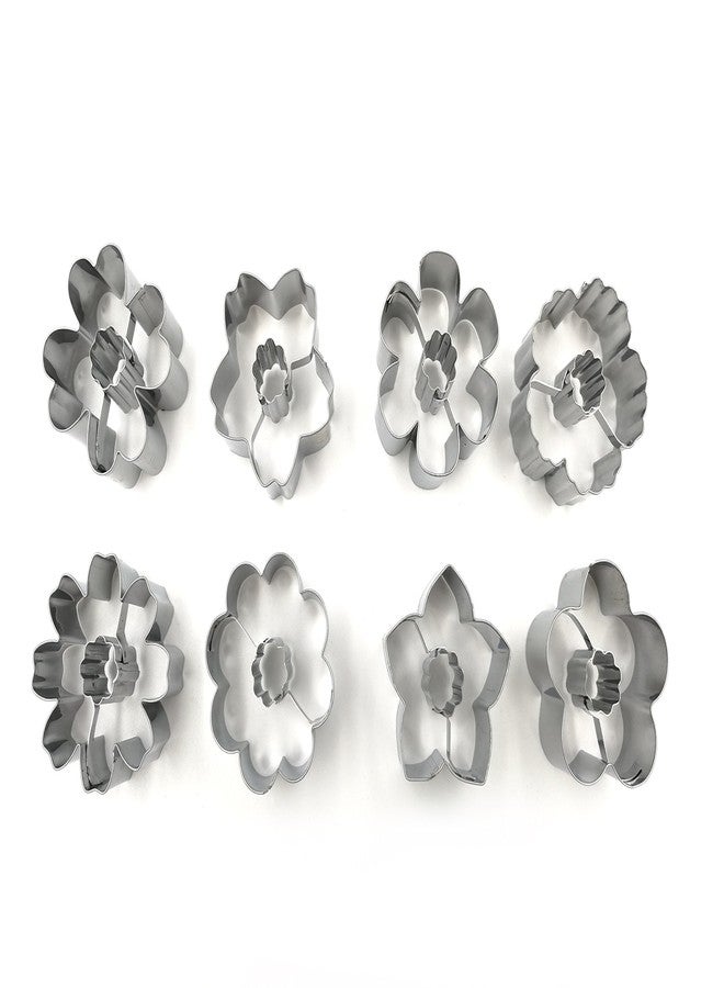 JOKUMO Flower Blossom Cookie Cutters Set – 8 PC High Grade 430 Stainless Steel – A Truly Unique set for Flower Lovers - Image 2