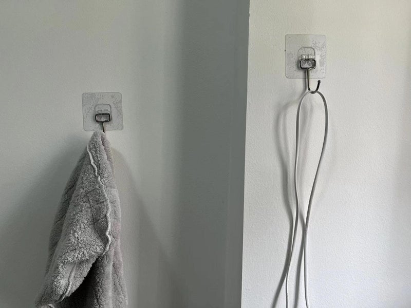 KILOW Large Adhesive Hooks for Hanging Heavy Duty Wall Hooks 22 lbs Self Adhesive Towel Hook Waterproof Transparent - Image 5