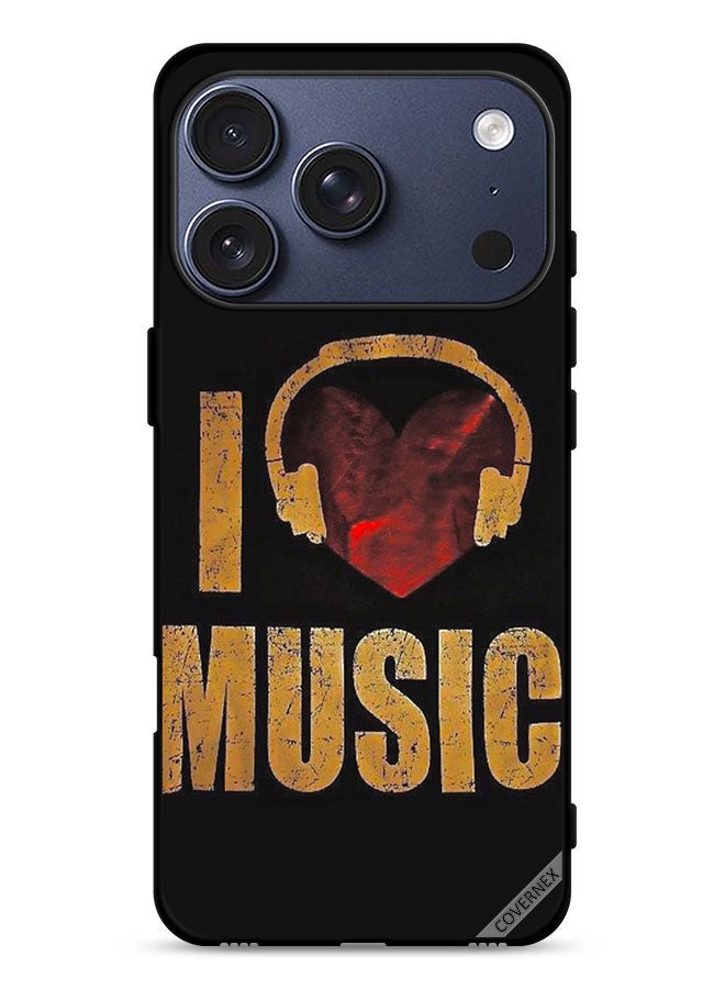 Covernex Apple iPhone 17 Pro Protective Case Cover Vintage I Love Music - Image 1