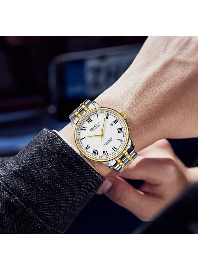 Rossini Men's Mechanical Watch Stainless Steel Band Couple's Watch Optional Women's Watch Birthday New Year Valentine's Day Gift - Image 1