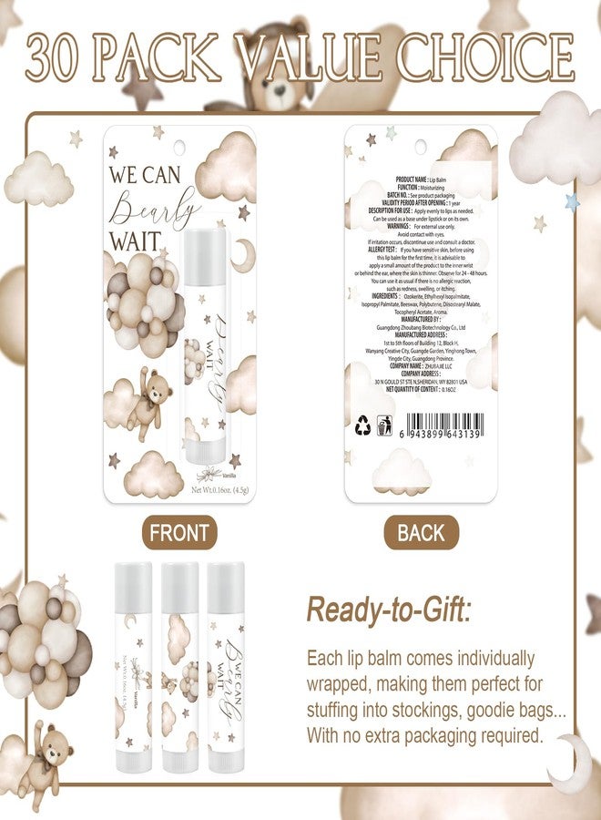 Kuabiz 30 Pack Baby Shower We Can Bearly Wait Gifts Lip Balms Brown Bear Party Favors Bulk For Guests Gender Reveal Games Winners Prizes Souvenirs Gift Bags Stuffers Lip Sticks For Chapped Lips (Brown - Image 3