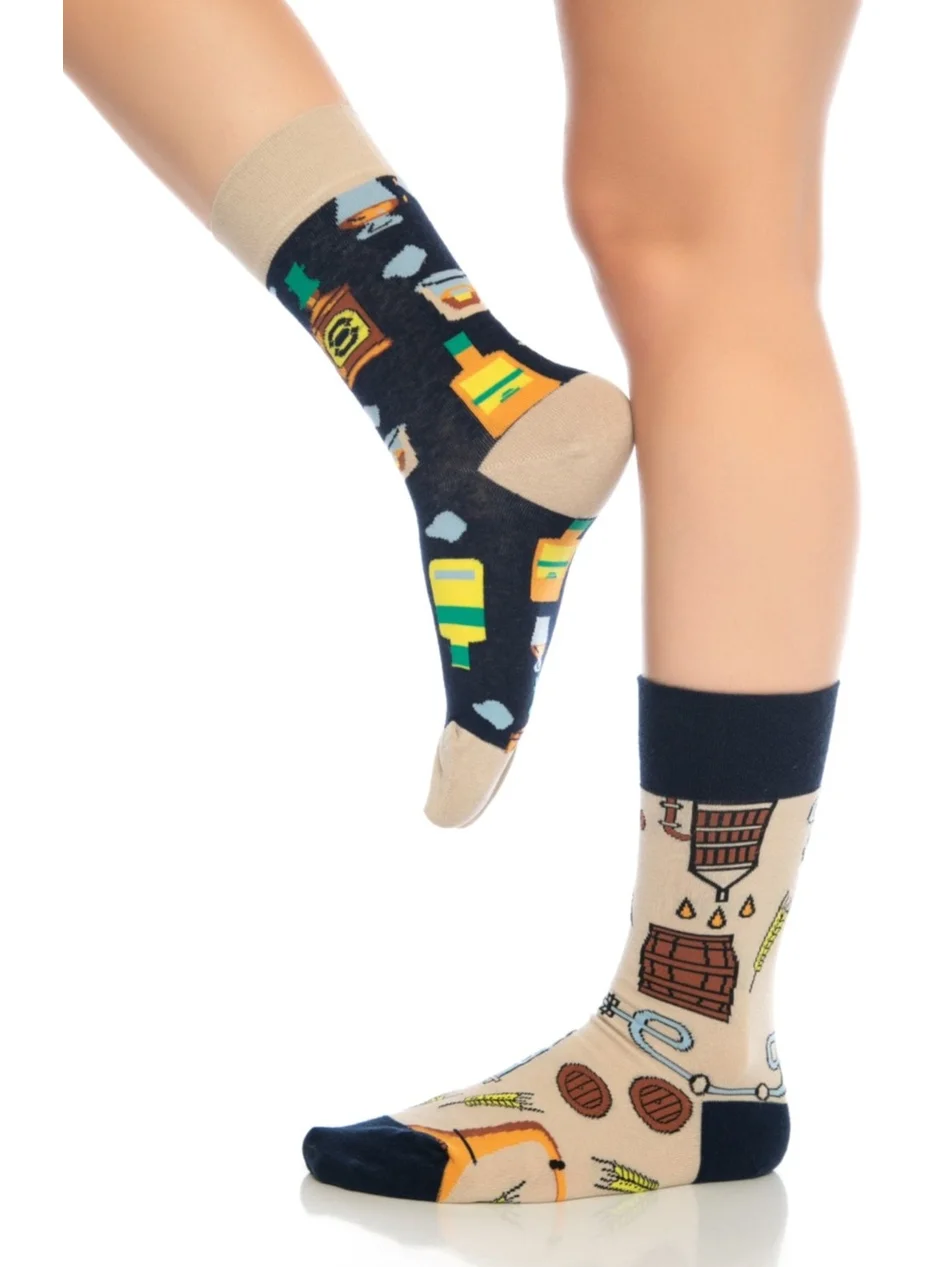دايكو Unisex Barrel Patterned Colorful Seamless Toe Ankle Socks