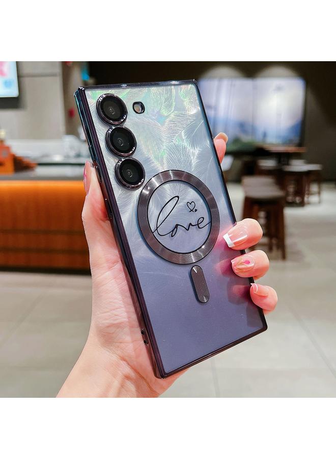 اس-توب جراب لهاتف Samsung Galaxy S23+ 5G Dual-Love Feather Glitter MagSafe TPU - Image 1