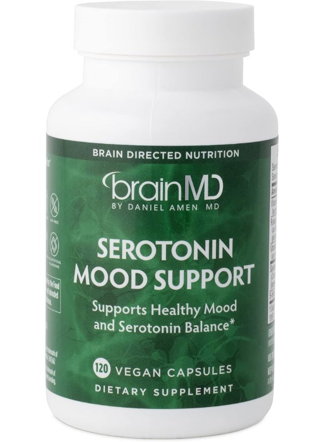 BRAINMD Dr Amen Serotonin Mood Support - 120 Capsules - Supports Healthy Serotonin Balance - Gluten Free - 30 Servings - Image 1