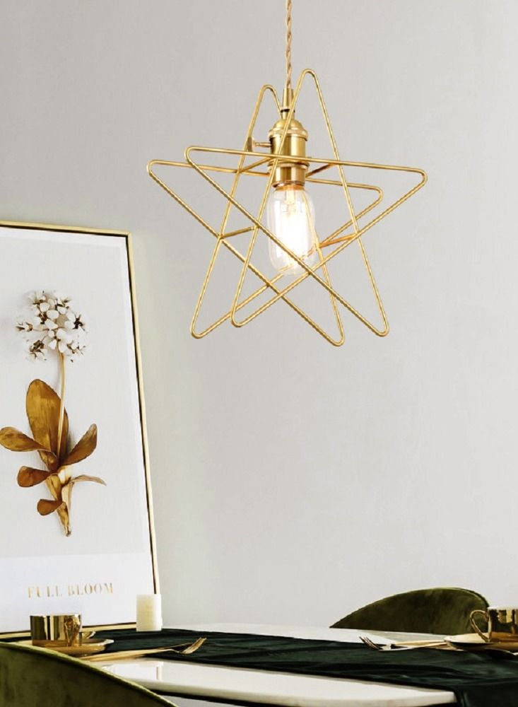 Sharpdo ثريا نجمة عتيقة بسيطة مع سلسلة - Image 4