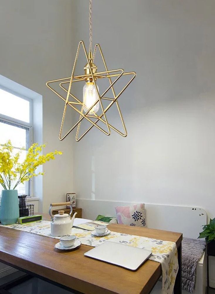 Sharpdo ثريا نجمة عتيقة بسيطة مع سلسلة - Image 2