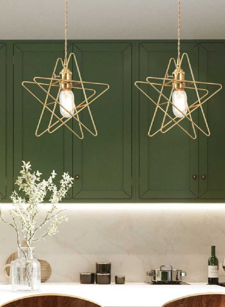 Sharpdo ثريا نجمة عتيقة بسيطة مع سلسلة - Image 3