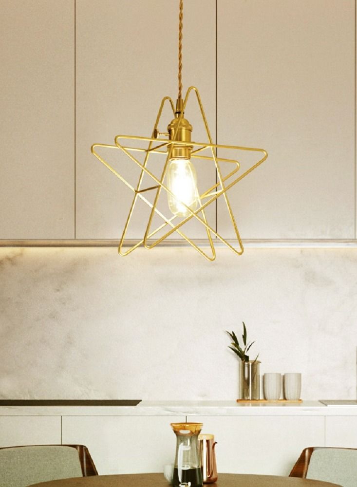 Sharpdo ثريا نجمة عتيقة بسيطة مع سلسلة - Image 1