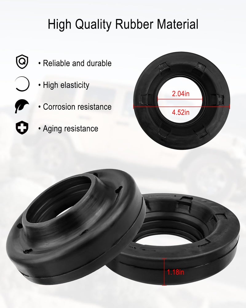HUQUZN Front Upper Coil Spring Isolators Fit for Jeep Wrangler JK JKU 2007-2018 Replace 52059912AC, Rubber Spring Pads (Stock Height) - Image 2