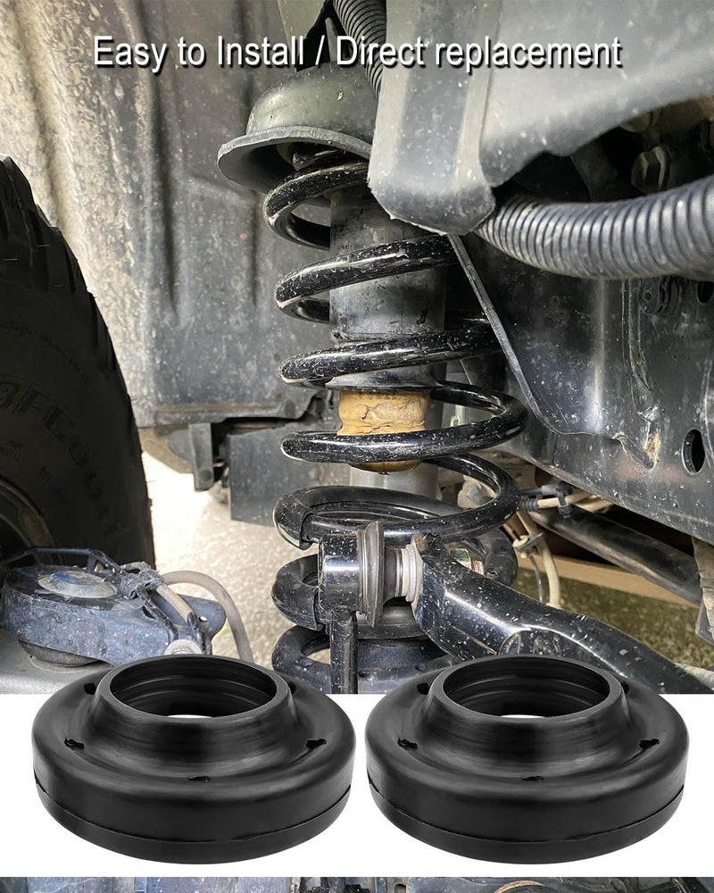 HUQUZN Front Upper Coil Spring Isolators Fit for Jeep Wrangler JK JKU 2007-2018 Replace 52059912AC, Rubber Spring Pads (Stock Height) - Image 3