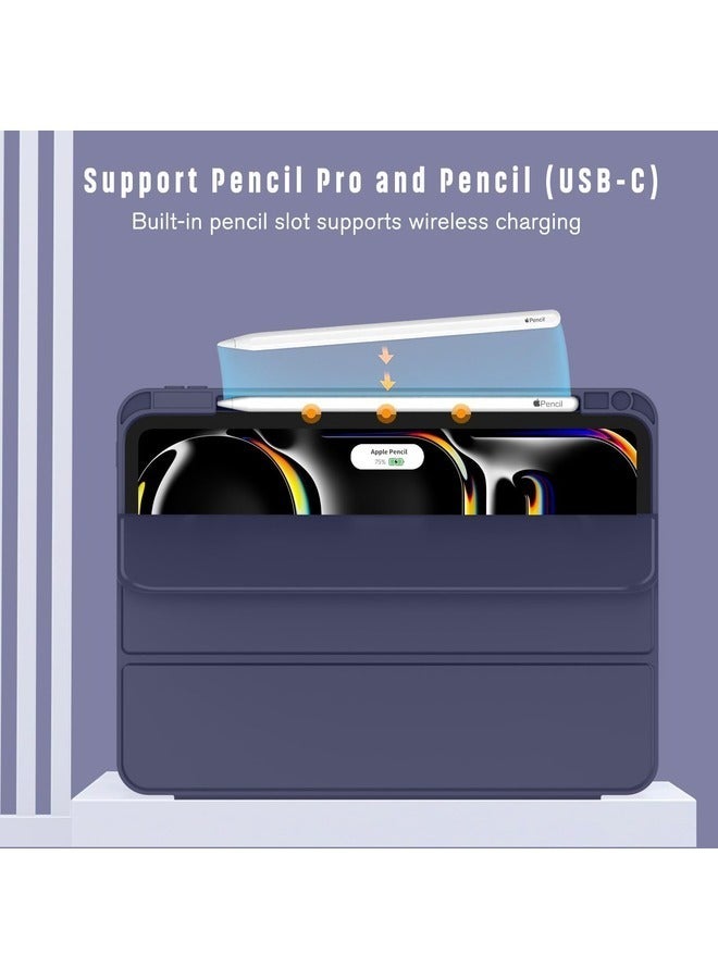 2024 iPad Pro 13 Inch Smart Case – Purple with Pencil Holder, Touch ID Support, and Auto Wake/Sleep Function - Image 3