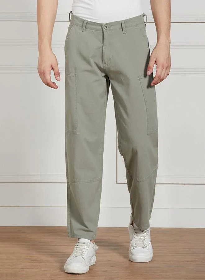 Dennis Lingo Cotton Lycra Stretchable Relaxed Fit Cargo Trousers by Styli