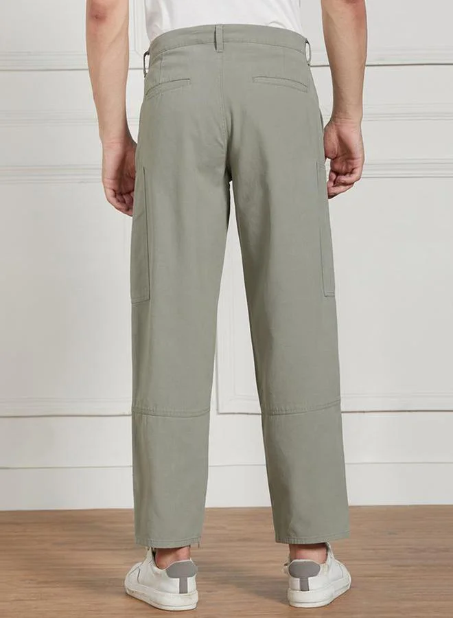 Dennis Lingo Cotton Lycra Stretchable Relaxed Fit Cargo Trousers by Styli