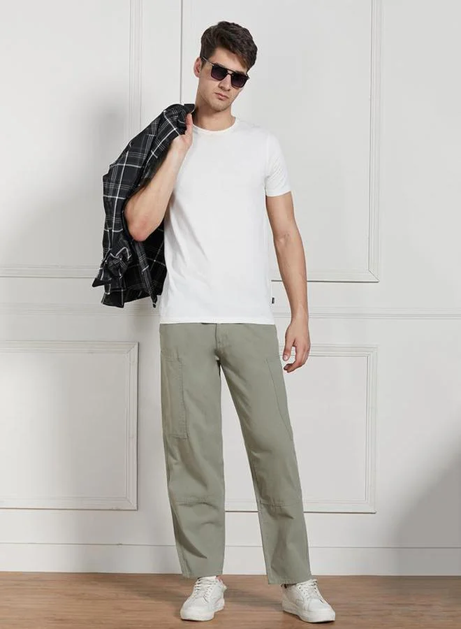 Dennis Lingo Cotton Lycra Stretchable Relaxed Fit Cargo Trousers by Styli