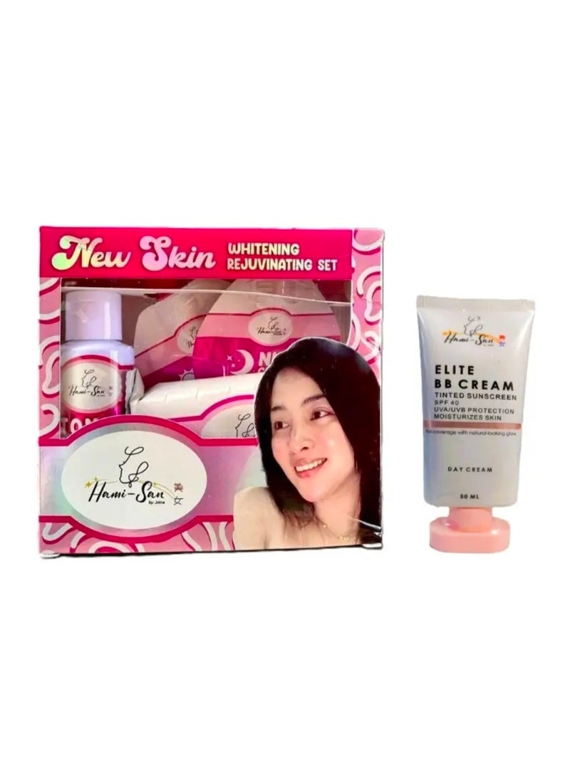 Hami-San's new brightening and rejuvenating skincare range + HAMI-SAN ELITE BB CREAM TINTED SUNSCREEN SPF40 UVA/UVB PROTECTION MOISTURIZES SKIN DAY CREAM 50ML
