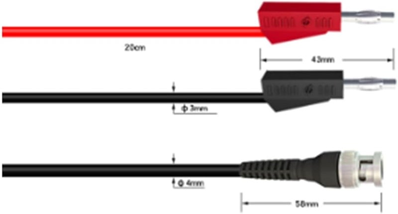 كابل اختبار BNC إلى مزدوج مقبس موز 4 مم قابل للتكديس بطول 120 سم لمولد إشارة راسم الذبذبات - Image 4