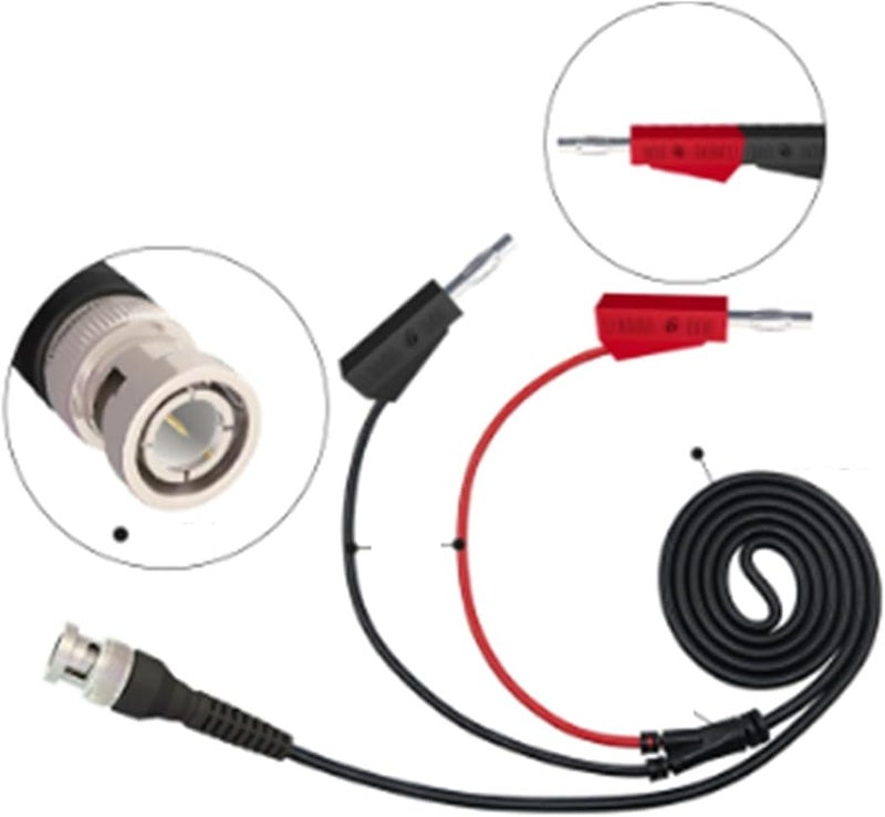 كابل اختبار BNC إلى مزدوج مقبس موز 4 مم قابل للتكديس بطول 120 سم لمولد إشارة راسم الذبذبات - Image 5