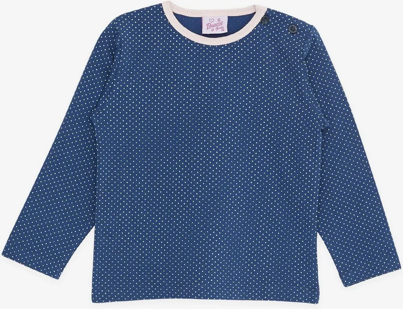 بريز Baby Girl Pajama Set, Polka Dot Patterned, 9 Months-3 Years, Navy Blue