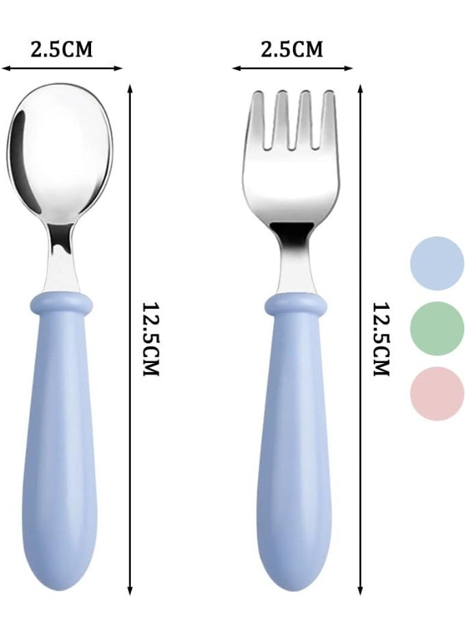 jaexest 6 Pieces Toddler Utensils – Kids Stainless Steel Forks and Spoons Set – Children‘s Safe Flatware with Round Handle – Metal Baby Cutlery – Dishwasher Safe - Image 4