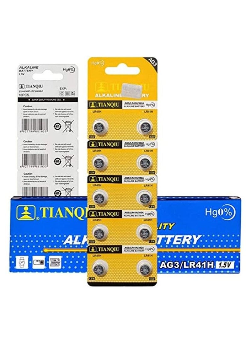 TIANQIU 200-Pieces Tianqiu AG3/ LR41H/ 392A 1.5V Alkaline Batteries  - Image 1