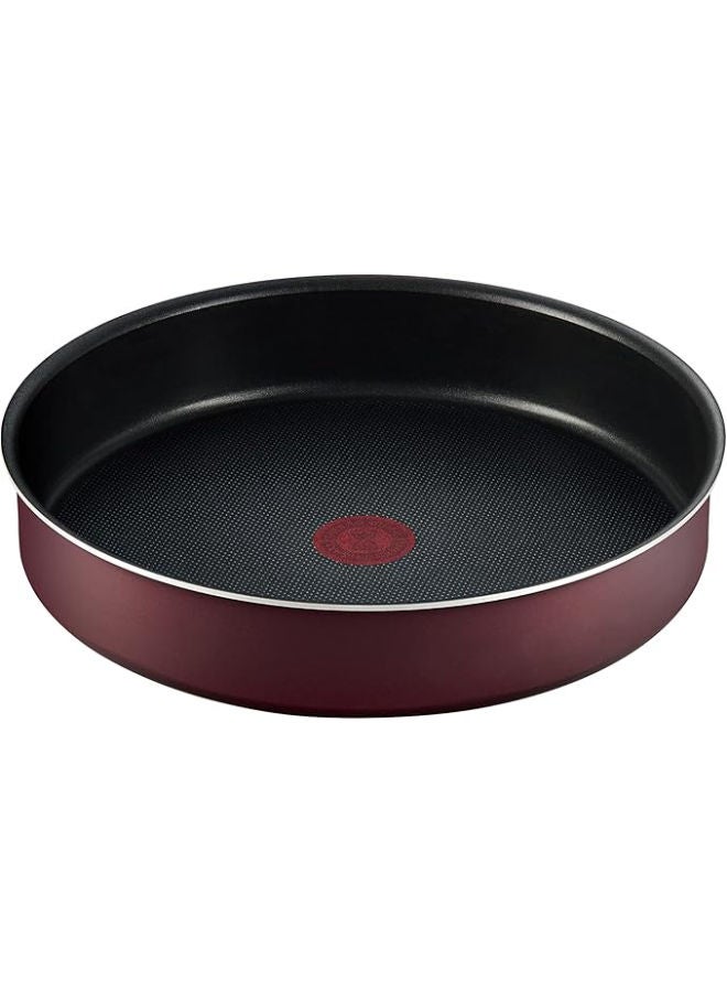 تيفال Cook Natural Cooking Set Stewpots 18,20,24,28 + Square Grill 26 + Wokpan 28 + Round Oven Tray 26 + Rectangle Oven Tray 35 -Multicolour Burgundy/Silver/Black - Image 5