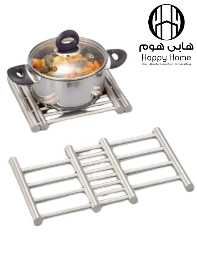 Happy Home Stainless Steel Coaster 20x22cm Expandable 20x37cm for Hot Pots and Pans  - Image 1