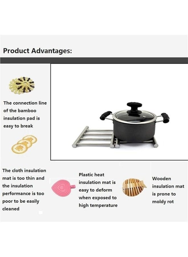 Happy Home Stainless Steel Coaster 20x22cm Expandable 20x37cm for Hot Pots and Pans  - Image 4