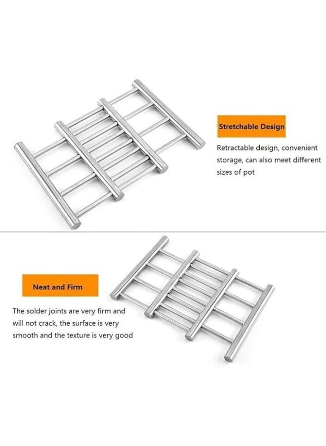 Happy Home Stainless Steel Coaster 20x22cm Expandable 20x37cm for Hot Pots and Pans  - Image 5