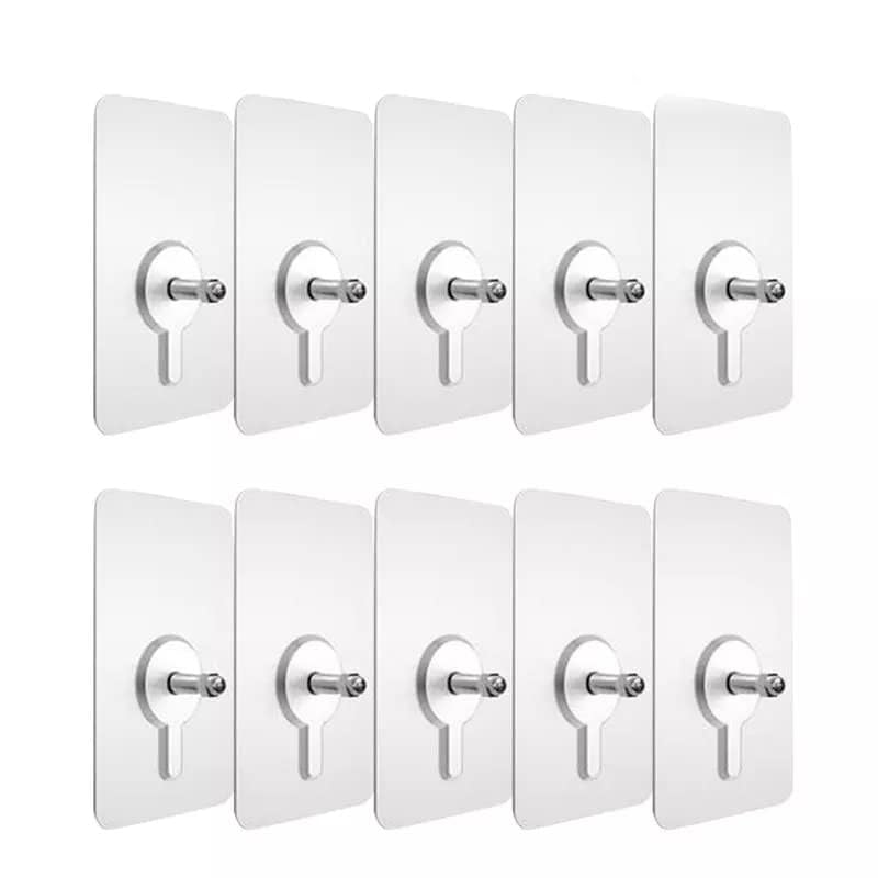Self Adhesive Nails Wall Poster NonTrace Stick Wall Hooks Heavy Duty for Hanging Durable Transparent Strong Adhesive Screw Wall Nail Design Clear 6 Pcs  - Image 2