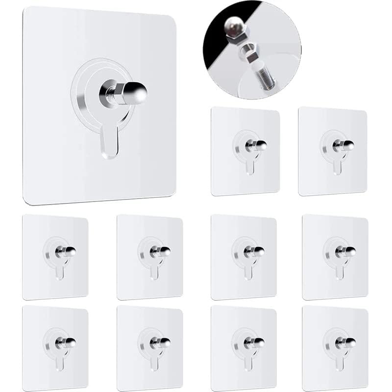 Self Adhesive Nails Wall Poster NonTrace Stick Wall Hooks Heavy Duty for Hanging Durable Transparent Strong Adhesive Screw Wall Nail Design Clear 6 Pcs  - Image 3