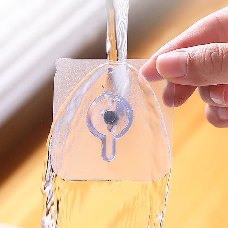 Self Adhesive Nails Wall Poster NonTrace Stick Wall Hooks Heavy Duty for Hanging Durable Transparent Strong Adhesive Screw Wall Nail Design Clear 6 Pcs  - Image 4