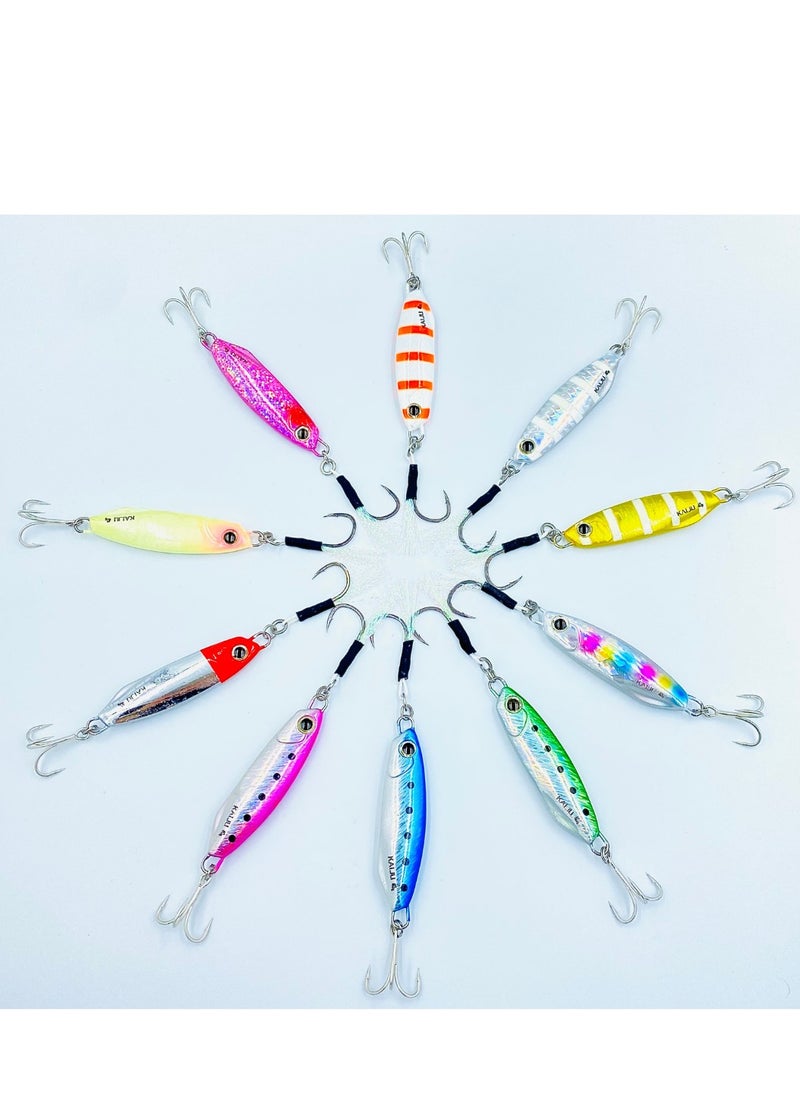 oakura Kaiju Lumo Zebra Jig Set - 20G Weights, Extra Sharp Bkk Hook, 10 Mesmerizing Colors - Lightweight Gear For Epic Fishing Adventures  - Image 3