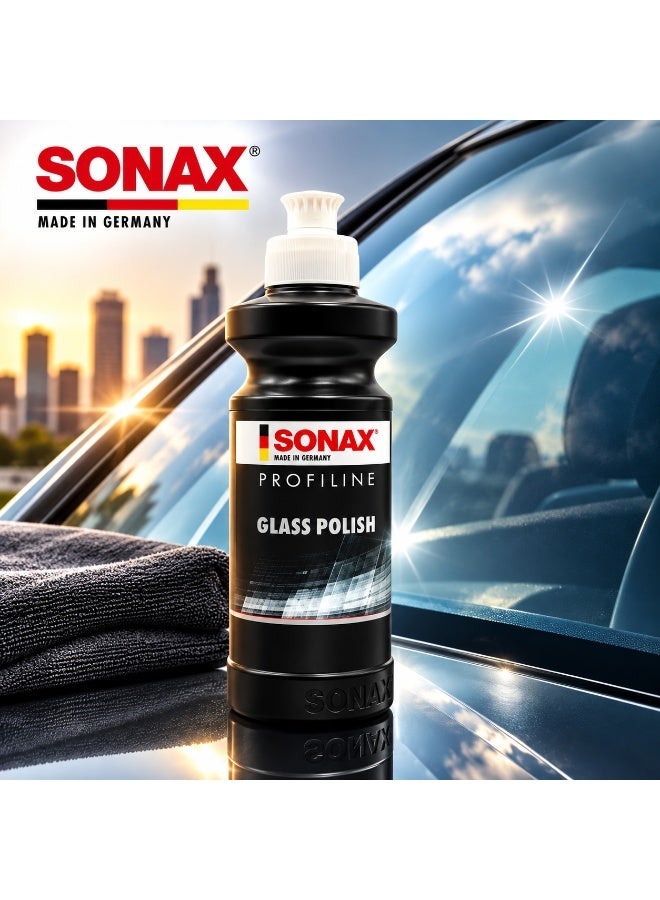 SONAX Profiline Glass Polish 250ml, Automotive Window & Windscreen Polishing Compound, Removes Light Scratches, Blinding, Etching & Weathering Marks, Car Glass Surface Care & Restoration Polish - Image 1