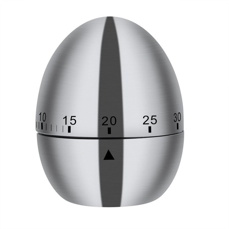 APURK Stainless Steel Egg Shape Timer Machinery Count Down Reminder Alarm Clock with 60 Minutes for Cooking Kitchen Accessories Cooking ToolPack of 1 - Image 2