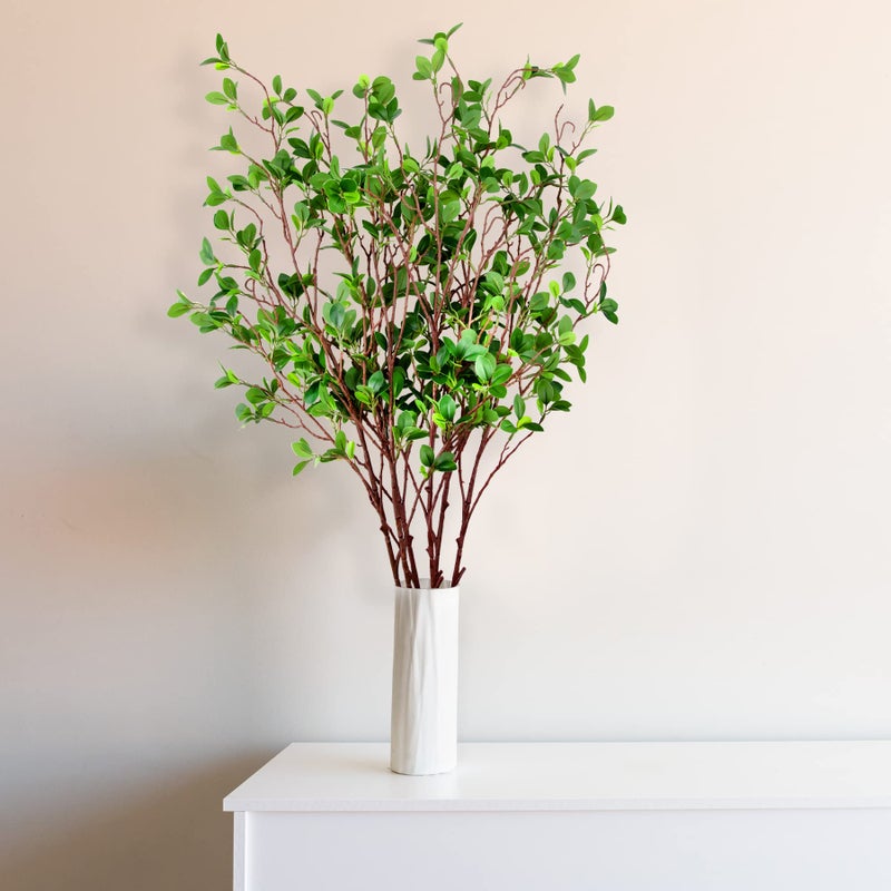 AUSTOR 6 Pack 45" Artificial Ficus Stems - Faux Green Ficus Branches & Twigs for Vase Filler, Home, Wedding & Office Decor - Image 4