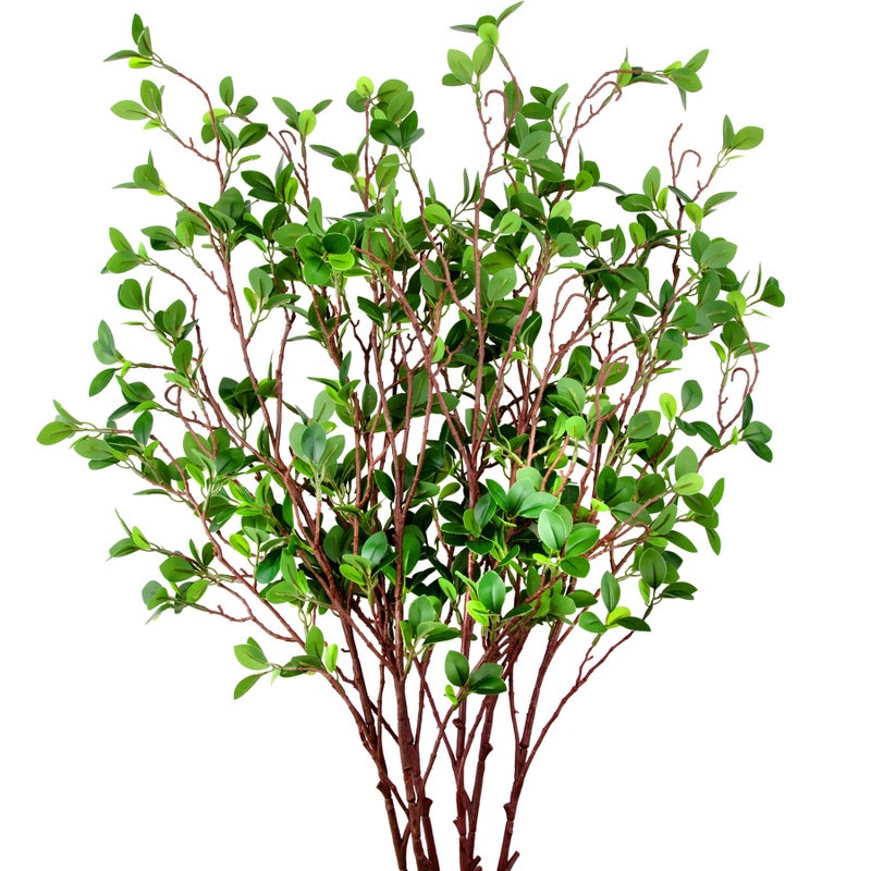 AUSTOR 6 Pack 45" Artificial Ficus Stems - Faux Green Ficus Branches & Twigs for Vase Filler, Home, Wedding & Office Decor - Image 1