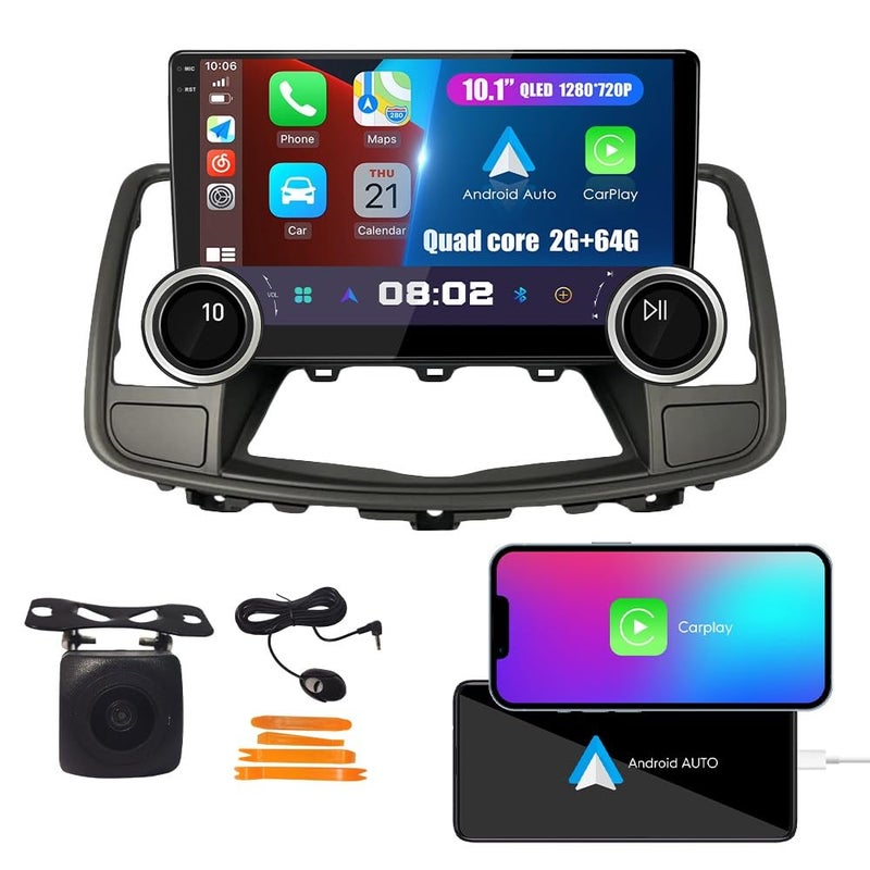 Generic Display Knobs CarPlay/Android Auto Autoradio Android FM Radio Navigation Stereo Pad Player GPS 10.1" QLED Touch Screen BT WiFi 2 Din Headunit Tablet for Nissan Teana Maxima 2008-2012 Quad Core 2G+64G  - Image 1