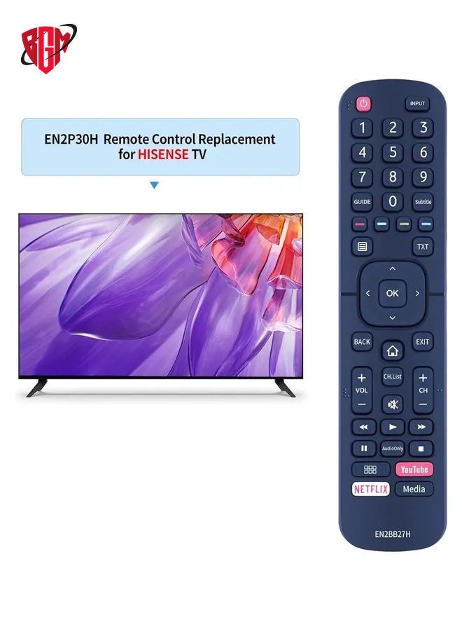BGM EN2BB27H Hisense Smart TV Remote Control with YouTube & Netflix Short Keys  - Image 2
