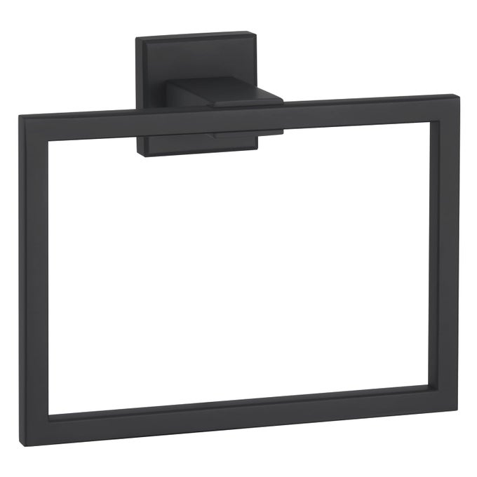 TOWEL HOLDER MATTE BLACK STAINLESS STEEL SQUARE HAND TOWEL RING RACK HANGER FOR BATHROOM WALL MOUNT 709 INCHES