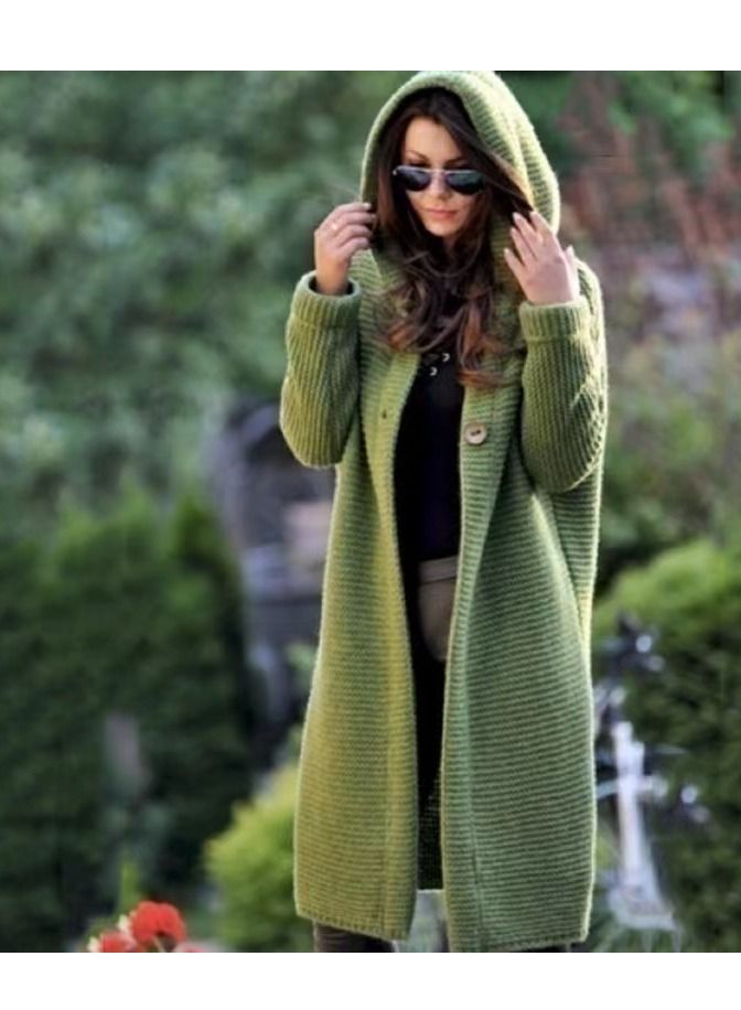 Loquat Women's Fashion Autumn/Winter Cardigan Knit Sweater Hooded Coat 